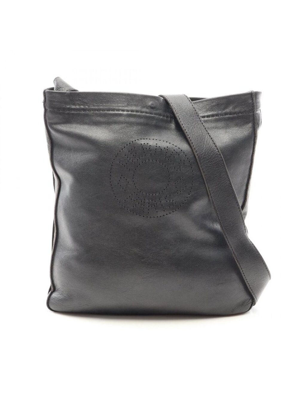 Hermes Shoulder Bag Clou de Selle Black Leather